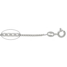 1mm Half Round Box Chain, 16" - 24" Length, Sterling Silver